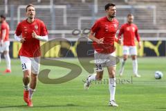 3. Liga; Borussia Dortmund II - FC Ingolstadt 04; vor dem Spiel Tobias Schröck (21, FCI) Lukas Fröde (34, FCI)