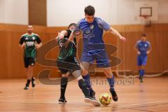 Hallenturnier Gaimersheim - Saison 2025/26 - TSV Gaimersheim - SV Hundszell - Quendrin Hoti schwarz Gaimersheim - Lorenz Pastascheck blau Hundszell - Foto: Meyer Jürgen