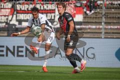 3. Liga - Saison 2026/27 - Victoria Köln - FC Ingolstadt 04  - Nishan Velupillay (Nr.28 - FCI) - Tobias Eisenhut (Nr.6 - Viktoria Köln) - Foto: Meyer Jürgen