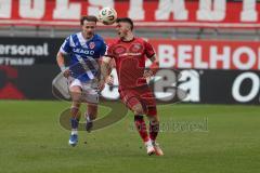 3. Liga - Saison 2025/26 - FC Ingolstadt 04 - Energie Cottbus - Linus Rosenlöcher (Nr.19 - FCI) - Henty Rorig (Nr.3 - FC Energie Cottbus) - Foto: Meyer Jürgen