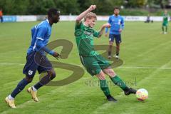 Bezirksliga - Saison 2022/2023 - SV Manching  - SVN München - Rainer Meisinger (Nr.8 - SV Manching) - Alex Napel blau München - Foto: Meyer Jürgen