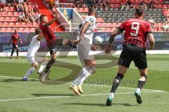 3.Liga - Saison 2022/2023 - FC Ingolstadt 04 -  1. FC Saarbrücken - Pascal Testroet (Nr.37 - FCI) - Patrick Schmidt (Nr.9 - FCI) - Foto: Meyer Jürgen