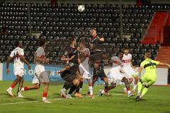 3. Liga - Saison 2025/26 - VFB Stuttgart II - FC Ingolstadt 04  - Mads Borchers (Nr.9 - FC Ingolstadt 04) - Torwart Florian Hellstern (Nr.1 - VFB Stuttgart II) - Foto: Meyer Jürgen