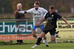 2023_11_12 - SV Hundszell - SV Karlskron   - Kreisliga - Saison 2023/24 - Daniel Tkac weiss Karlskron - Matthias Weinzierl schwarz Hundszell -  Foto: Meyer Jürgen