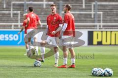 3. Liga; Borussia Dortmund II - FC Ingolstadt 04; vor dem Spiel Sebastian Grönning (11, FCI) Tobias Schröck (21, FCI)