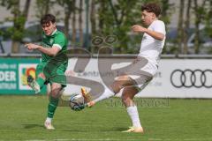 Bezirksliga - Saison 2024/25 - FC Gerolfing - SV Waldeck-München - David Simm (Nr.19 - FC Gerolfing) - Fabian Giudice weiss Waldeck - Foto: Meyer Jürgen