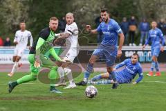 Toto Pokal; Halbfinale; FV Illertissen - FC Ingolstadt 04; Max Dittgen (10, FCI) Rückpass Vorlage für Sebastian Grönning (11, FCI) zum 0:1, Tor Jubel Treffer Torwart Felix Thiel (1 FVI)