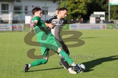 Bezirksliga - Saison 2025/26 - FC Gerolfing - TSV Ober./Unterh.stadt - David Simm grünn Gerolfing - David Polster (Nr.18 - TSV Ober-/Unterh.stadt) - Foto: Meyer Jürgen