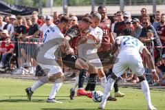 3. Liga; Testspiel; FC Ingolstadt 04 - FC Heidenheim; Zweikampf Kampf um den Ball Gimber Benedikt (FCH) Pick Florian (FCH) Traoré Omar Haktab (FCH)