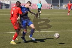 Bayernliga Süd - Saison 2022/2023 - FC Ingolstadt 04 - FC Deisenhofen - Mussa Fofanah (Nr.7 - FCI II) - Michael Bachhuber blau Deisenhofer - Foto: Meyer Jürgen