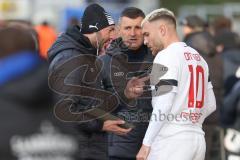 2024_1_27 - 3. Liga - Saison 2023/24 - 1. FC Saarbrücken - FC Ingolstadt 04 -  - Cheftrainer Michael Köllner (FC Ingolstadt 04) - Co-Trainer Maniyel Nergiz (FC Ingolstadt 04) - Foto: Meyer Jürgen - Maximilian Dittgen (Nr.10 - FC Ingolstadt 04) wird eingew