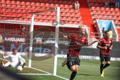 3.Liga - Saison 2022/2023 - FC Ingolstadt 04 -  SV Wehen Wiesbaden -Der 2:0 Führungstreffer durch Tobias Bech (Nr.11 - FCI) - #jubel - Torwart Arthur Lyska (Nr.31 - SV Wehen Wiesbaden) -  Foto: Meyer Jürgen