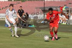 Bayernliga Süd - Saison 2022/2023 - FC Ingolstadt 04 -  TSV Dachau - Brei Sebastian weiss Dachau - Udogu David (Nr.2 - Fc Ingolstadt 04 II) - Foto: Meyer Jürgen