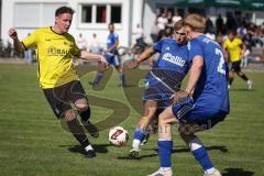 A-Klasse -  Saison 2026/27 - TSV Pförring - FC Wackerstein/Dünzing - Simon Huber gelb Wackerstein/Dünzing - Jonas Bäumler blau Pförring - Tobias Seidl blau Pförring #2 - Foto: Meyer Jürgen