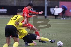 Bayernliga Süd - Saison 2022/2023 - FC Ingolstadt 04 - SV Kirchanschöring - Renato Domislic (Nr.17 - FCI II) - Leberfinger Thomas gelb #4 Kirchanschöring - Foto: Meyer Jürgen