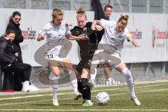 2. Fußball-Liga - Frauen - Saison 2022/2023 - FC Ingolstadt 04 -  SG 99 Andernach - Nina Penzkofer (Nr.29 - FCI Frauen) - Asteroth Caroline #21 Andernach - Schüller Dana weiss #19 Andernach - Foto: Meyer Jürgen