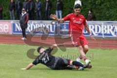 Kreisliga - Saison 2025/26- TSV Ingolstadt Nord - Türk SV Ingolstadt - Hakan Tural schwarz Ing Nord - Umut Yürükal rot Türkisch - Foto: Meyer Jürgen