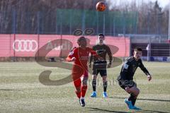 A - Junioren Bundesliga Süd/Südwest -  Saison 2021/2022 - FC Ingolstadt 04 - FC Bayern München - Dibrani Benjamin schwarz Bayern M. #28 - Udogu David (#3 FCI) - Foto: Meyer Jürgen