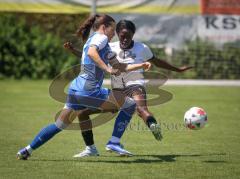 Testspiel - 2. Bundesliga Frauen - Saison 2026/27  - FC Ingolstadt 04 Frauen -  - Leticia Zinn blau Hoffenheim  - Shatra Namutebi (Nr.25 - FCI Frauen) - Foto: Meyer Jürgen