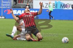 3.Liga - Saison 2022/2023 - FC Ingolstadt 04 -  SV Meppen - Dominik Franke (Nr.3 - FCI) wird gefoult - Foto: Meyer Jürgen