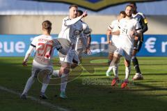 2024_1_27 - 3. Liga - Saison 2023/24 - 1. FC Saarbrücken - FC Ingolstadt 04 -  - Jannik Mause (Nr.7 - FC Ingolstadt 04 - schiesst den 0:1 Führungstreffer - jubel  - XXXXX - Foto: Meyer Jürgen