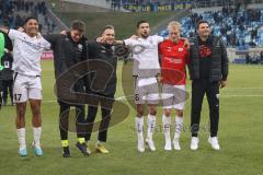 3.Liga - Saison 2022/2023 - 1. FC Saarbrücken - FC Ingolstadt 04 -die Spieler bedanken sich bei den Fans - jubel -  tanzen - Cheftrainer Guerino Capretti  (FCI) -  Foto: Meyer Jürgen