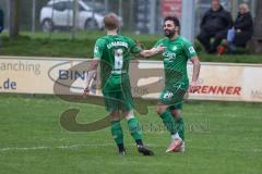 Bezirksliga - Saison 2022/2023 - SV Manching  - TSV Rohrbach - Abou-Khalil Abdel grün Manching schiesst den 1:0 Führungstreffer - jubel - Meisinger Rainer grün Manching - - Foto: Meyer Jürgen
