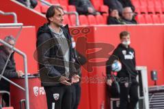 2.BL; FC Ingolstadt 04 - SC Paderborn 07; an der Seitenlinie, Spielerbank Cheftrainer Rüdiger Rehm (FCI)