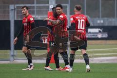 3. Liga; Testspiel - FC Ingolstadt 04 - Chemnitzer SC; Tor Jubel Treffer Justin Butler (31, FCI) Max Dittgen (10, FCI) Hans Nunoo Sarpei (18 FCI) Arian Llugiqi (25, FCI)