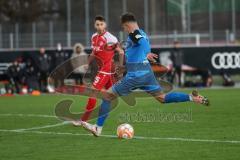 2.BL; Testspiel; FC Ingolstadt 04 - Würzburger Kickers; Dennis Eckert Ayensa (7, FCI) Meisel Dominik (25 FWK)