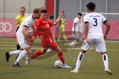 Bayernliga Süd - Saison 2022/2023 - FC Ingolstadt 04 -  VFR Garching - Keidel Felix (Nr.6 - Fc Ingolstadt 04 II) - Sebastian Hofmaier weiss Garching - Foto: Meyer Jürgen