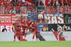 3. Liga; FC Ingolstadt 04 - SSV Jahn Regensburg; Mauer Freistoß Yann Sturm (7, FCI) Frederik Christensen (11, FCI) Lukas Fröde (34, FCI) Simon Lorenz (32, FCI)