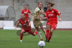 2. Fußball-Liga - Frauen - Saison 2022/2023 - FC Ingolstadt 04 - TSG Hoffenheim - Meyer Michelle (Nr.17 - FC Ingolstadt 04 ) rechts  - Philpzen Marie gold Hoffenheim - Foto: Meyer Jürgen