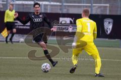 Bayernliga Süd - Saison 2021/2022 - FC Ingolstadt 04 II -  SpVgg Unterhaching - Renato Domislic #17 FCI - Kevin Darmstädter Torwart Haching - Foto: Meyer Jürgen