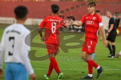 Bayernliga - U17 - Saison 2022/2023 - FC Ingolstadt 04 -  1860 München - Der 1:0 Führungstreffer durch Zeitler Deniz rot FCI - - Jubel - Foto: Meyer Jürgen