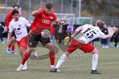 2023_10_28 - Bayernliga Nord - Saison 2023/24 - FC Ingolstadt 04 II - ASV Cham - Herbert Paul rot FCI - Lukas Leutner weiss Cham - Foto: Meyer Jürgen