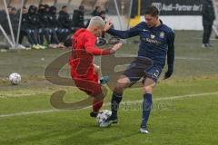 Bayernliga Süd - Saison 2021/2022 - FC Ingolstadt 04 II - TSV 1860 München II - Rausch Thomas (#18 FCI) - Gresler Maxim blau #3 München - Foto: Meyer Jürgen