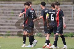 Bayernliga Nord - Saison 2024/25 - FC Ingolstadt 04 II - Würzburger FV 04 - - jubel - Davide Sekulovic (Nr.7 - FCI U21) schiesst zum 1:0 Führungstreffer ein- Foto: Meyer Jürgen