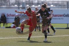 2. Frauen-Bundesliga Süd - Saison 2020/2021 - FC Ingolstadt 04 - FC Würzburger Kickers - Maier Ramona rot FCI - Teubert Eva schwarz Würzburg - Foto: Meyer Jürgen