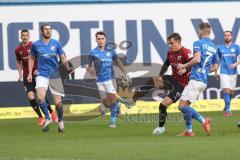 3. Liga - Hansa Rostock - FC Ingolstadt 04 - Dennis Eckert Ayensa (7, FCI) Nico Neidhart (7 Rostock)