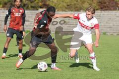 A-Junioren Bundesliga -  Saison 2026/27 - FC Ingolstadt 04 - VFB Stuttgart - Apemegno Blom rot FCI - Neunhoeffer Felix weiss Stuttgart -  Foto: Meyer Jürgen
