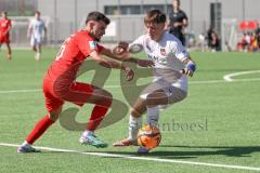 A-Junioren Bundesliga  - Saison 2023/24 - A-Junioren - FC Ingolstadt 04 - 1.FC Heidenheim - Berk Baran (Nr.26 FCI) - Kamper Elias weiss Heidenheim - Foto: Meyer Jürgen