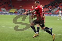 3.Liga - Saison 2022/2023 - FC Ingolstadt 04 -  MSV Duisburg - Der 2:0 Führungstreffer durch Patrick Schmidt (Nr.9 - FCI) - jubel - Tim Civeja (Nr.8 - FCI) - Foto: Meyer Jürgen