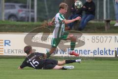 Landesliga - Saison 2025/26 - SV Manching - FC Memmingen II - Luca Bienek (Nr.16 - SV Manching) - Freisinger Laurenz schwarz Memmingen  - Foto: Meyer Jürgen