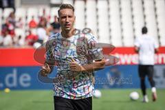 3. Liga; Rot-Weiss Essen - FC Ingolstadt 04; vor dem Spiel Aufwärmtrikot Puma stronger together, Tobias Schröck (21, FCI)