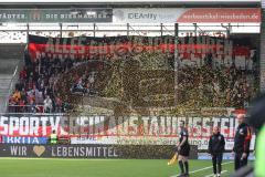 3. Liga - Saison 2025/26 - SV Wehen/Wiesbaden - FC Ingolstadt 04  -  mitgereiste Fans - Banner - choreo - XXXXX - Foto: Meyer Jürgen