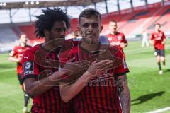 3. Liga - FC Ingolstadt 04 - FSV Zwickau - Tor Jubel Dennis Eckert Ayensa (7, FCI) mit Francisco Da Silva Caiuby (13, FCI)