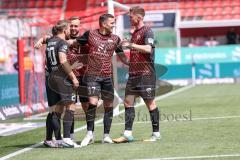 3. Liga; FC Ingolstadt 04 - VfB Lübeck; Tor Jubel Treffer Moritz Seiffert (23, FCI) Yannick Deichmann (20, FCI) David Kopacz (29, FCI) Pascal Testroet (37, FCI) Sebastian Grönning (11, FCI)