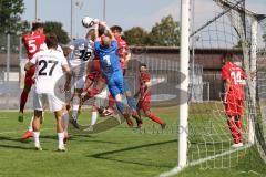 Bezirksliga - Saison 2023/2024 - TSV Gaimersheim - BC Attaching  - Nicolae Nechita (Nr.19 - Gaimersheim) - Markus Vollnhals (Nr.6 - Gaimersheim) - Hans Gamper Torwart Attaching - Foto: Meyer Jürgen