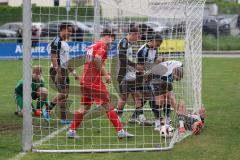Kreisliga- Saison 2024/25- TSV Kösching - TSV Ober./Unterh.stadt-  -  Der 0:1 Führungstreffer durch - Amadeus Taubert weiss Ober-/Unterh.stadt  - jubel - Michael Zimmermann rot Kösching - XXXXX - Foto: Meyer Jürgen